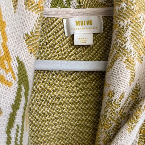 Maeve Green and Cream Floral Pineapple Cardigan - Picture 3 of 3